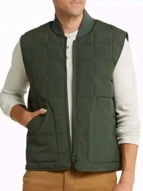 Rodd & Gunn Milford Quilted Zip Vest Size Medium Olive Green Size XL